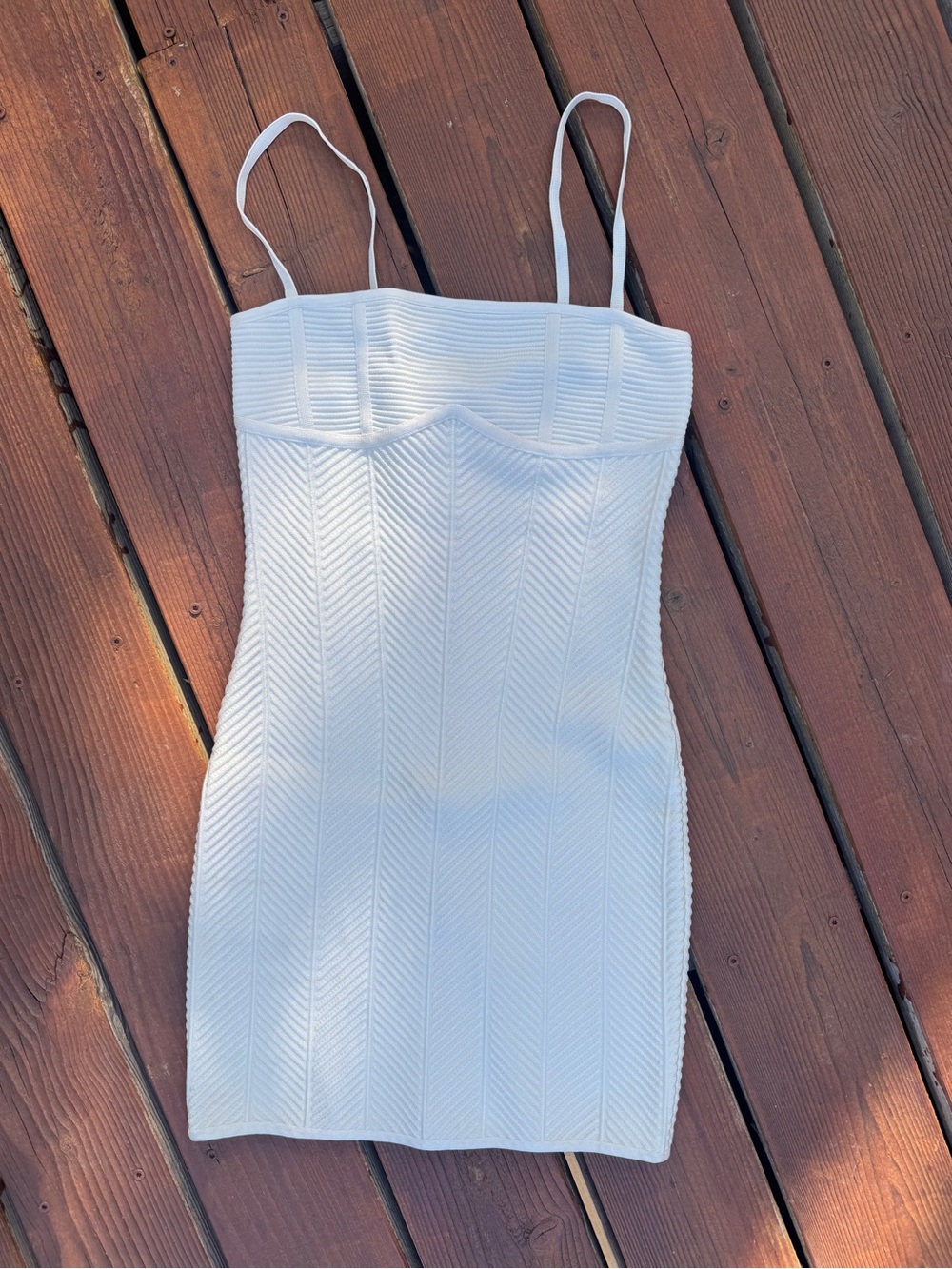 Herve Leger White Strappy Bandage Mini Dress